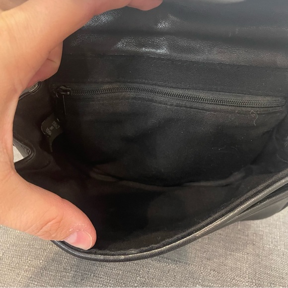 BRIGHTON Brown Croc Embossed and Black Leather Small Flap Crossbody - Picture 8 of 11